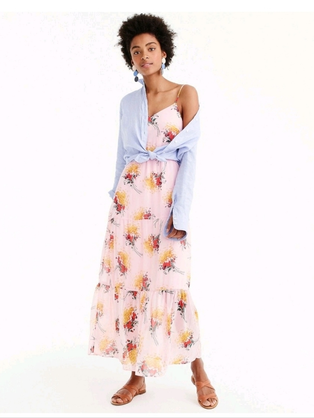 J. Crew Mercantile Tiered Sunburst Floral Maxi Dress - Picture 2 of 13
